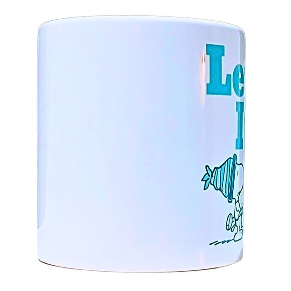 Peanuts Snoopy Coffee Mug Let It Snow Ceramic Cup White Blue Winter Snowflake - Picture 2 of 6